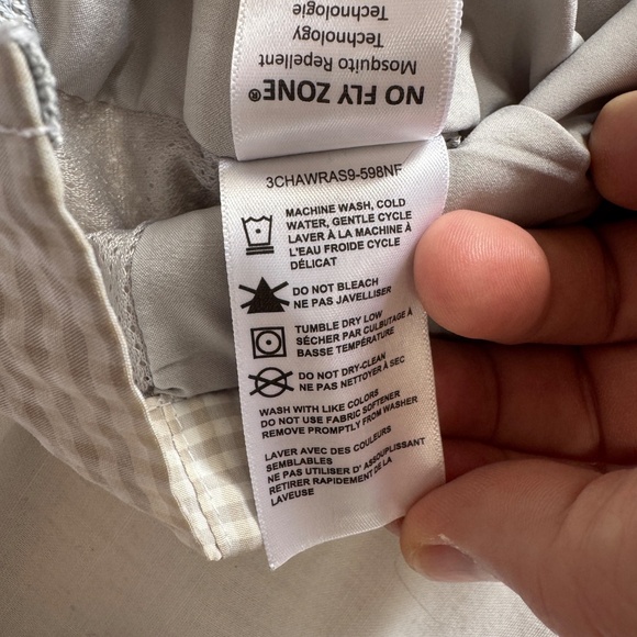 WindRiver No Fly Zone Lined Outdoor Button Up Shirt Roll-Tab Sleeves Beige Small - Picture 9 of 16